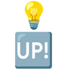 lâmpada + botão "UP!"