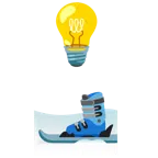 lâmpada + esqui