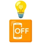 lâmpada + telefone celular desligado