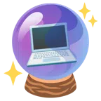 Kristallkugel + Laptop