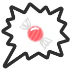 Sprechblase für wütende Aussage rechts + Bonbon