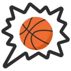 Sprechblase für wütende Aussage rechts + Basketball