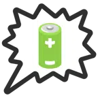 Sprechblase für wütende Aussage rechts + Batterie