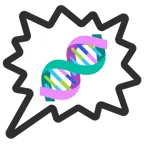 Sprechblase für wütende Aussage rechts + DNA