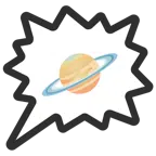 Sprechblase für wütende Aussage rechts + Ringplanet