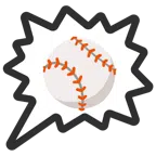 Sprechblase für wütende Aussage rechts + Baseball