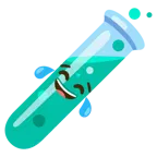 face with tears of joy + test tube
