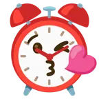 وجه يرسل قبلة + ساعة منبه