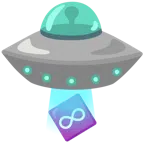 disco volante + simbolo dell’infinito