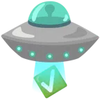 disco volante + pulsante segno di spunta