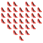 palo de corazones + zapato de tacón