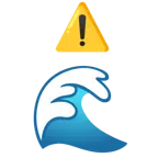 warning + water wave