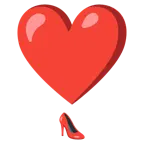 exclamación de corazón + zapato de tacón