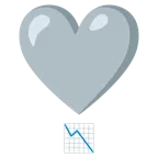 exclamación de corazón + gráfica de evolución descendente