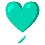 exclamación de corazón + tubo de ensayo