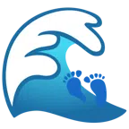 Welle + Fußabdrücke