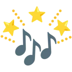funkelnder Stern + Musiknoten