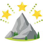 funkelnder Stern + Berg