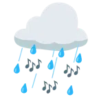 Wolke mit Regen + Musiknoten