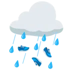 Wolke mit Regen + Sportschuh
