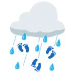 Wolke mit Regen + Fußabdrücke