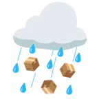 Wolke mit Regen + Paket
