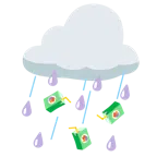 Wolke mit Regen + Trinkpäckchen