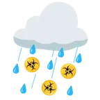 Wolke mit Regen + Biogefährdung