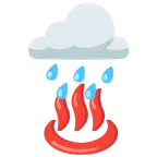 Wolke mit Regen + heiße Quellen