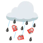 Wolke mit Regen + Tanksäule