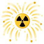 fuochi d’artificio + simbolo della radioattività