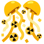 coriandoli + simbolo della radioattività