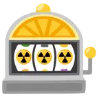 slot machine + simbolo della radioattività