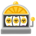 slot machine + simbolo del rischio biologico