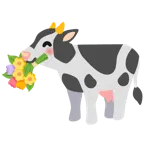 Kuhgesicht + Blumenstrauß