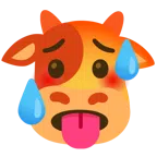 Kuhgesicht + schwitzendes Gesicht