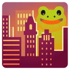Frosch + Sonnenuntergang in der Stadt