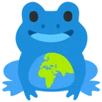 Frosch + Globus mit Europa und Afrika