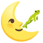 Frosch + Mondsichel mit Gesicht rechts