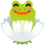 Frosch + gelbe Blüte