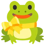 Frosch + Herz mit Schleife