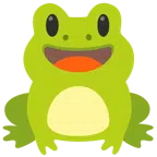 Frosch + grinsendes Gesicht mit großen Augen