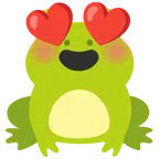 Frosch + lächelndes Gesicht mit herzförmigen Augen