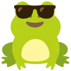 Frosch + lächelndes Gesicht mit Sonnenbrille