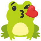Frosch + Kuss zuwerfendes Gesicht