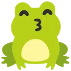 Frosch + küssendes Gesicht mit lächelnden Augen
