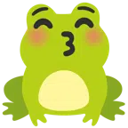 Frosch + küssendes Gesicht mit geschlossenen Augen