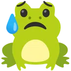 Frosch + trauriges aber erleichtertes Gesicht