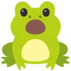 Frosch + Gesicht mit offenem Mund