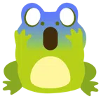 Frosch + vor Angst schreiendes Gesicht